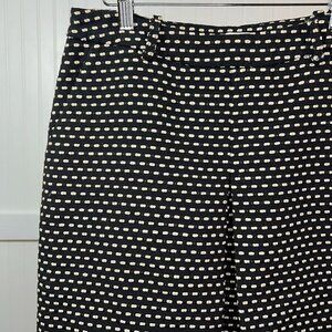 Axara Paris Black Beige Polka Dot Dash Short Pencil Skirt Women's Size 8